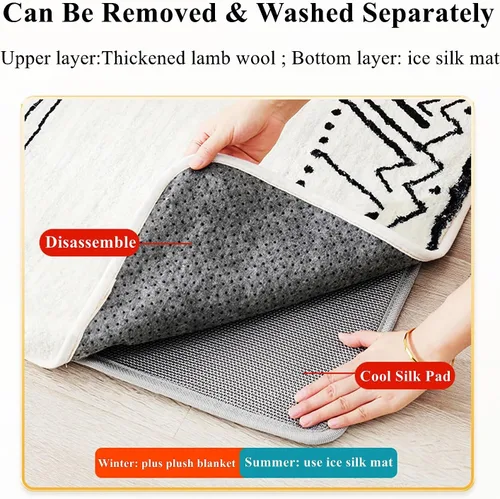 Vista 3 de Electric Carpet Washable Electric Heating Rug, Heated Floor Mats, Adjustable Temperature Toes Warming Heater, Electric Heating Pads for