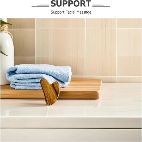 Vista 8 de EXCEART 1pc Dolphin Scraping Board Stone Massage Tool para rejuvenecimiento facial para autocuidado y uso marrón claro