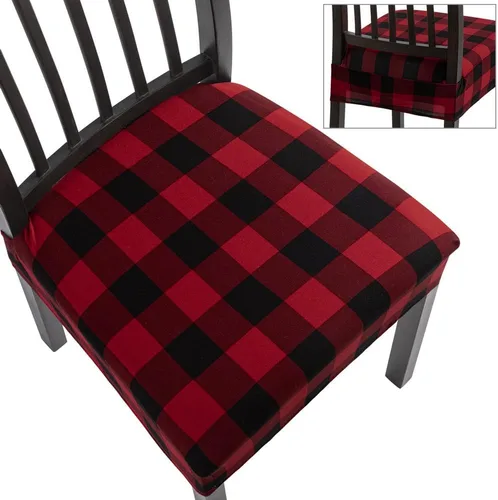 Vista 30 de SearchI - Juego de 4 fundas elásticas de asiento, suaves, extraíbles y lavables, para sillas de comedor, protector de asiento de comedor