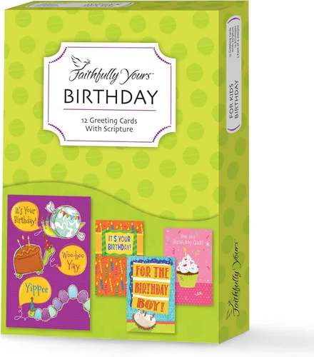 Vista 16 de Faithfully Yours surtido de tarjetas de cumpleaños de diseño paisaje, la majestad de Dios con versículos bíblicos
