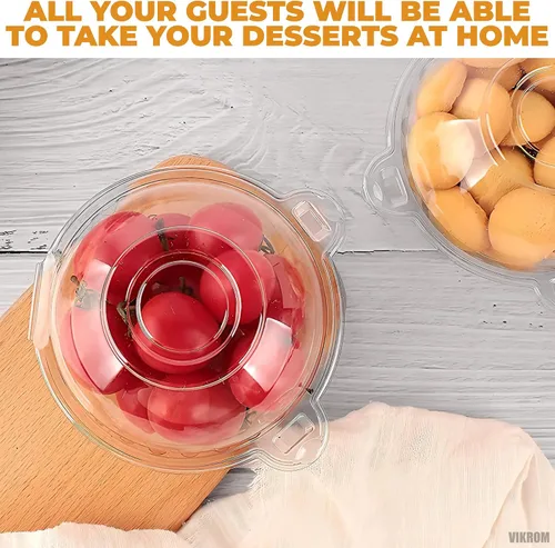 Vista 9 de 100 recipientes individuales para cupcakes con tapas, cajas transparentes a granel para pastel de un solo recipiente con tapa, mini recipientes