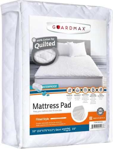 Vista 10 de Guardmax Protector de colchón acolchado impermeable Funda hipoalergénica Transpirable Barrera sin ruido Individual (39 x 75 x 13)