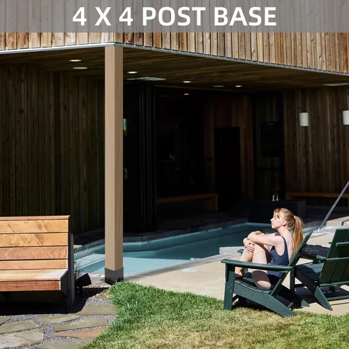 Vista 9 de Base de poste de 4 x 4, base de anclaje para poste de cubierta (interior de 3.6 x 3.6 pulgadas), soporte de poste recubierto de polvo negro