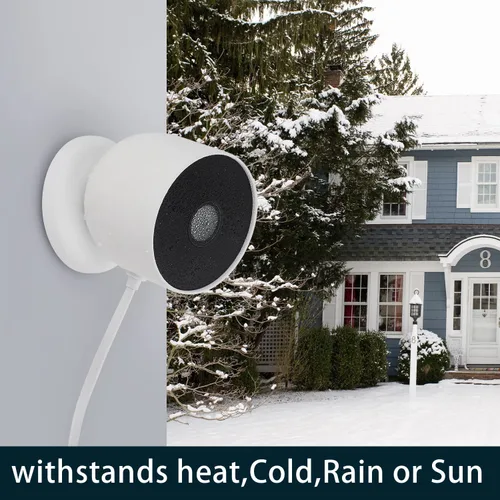 Vista 3 de iTODOS Paquete de 2 cables de alimentación de 20 pies para Google Nest Cam (batería), cable de repuesto, resistente a la intemperie al aire libre