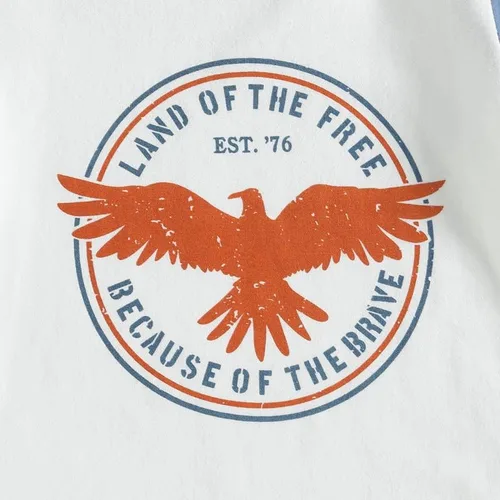 Vista 5 de Conjunto de ropa patriótica con estampado americano para el 4 de julio para bebé y niño del 4 de julio