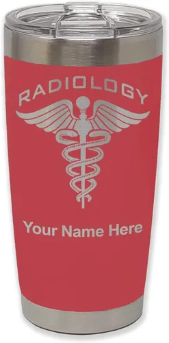Vista 24 de LaserGram Vaso personalizado de 20 onzas, radiología (negro)