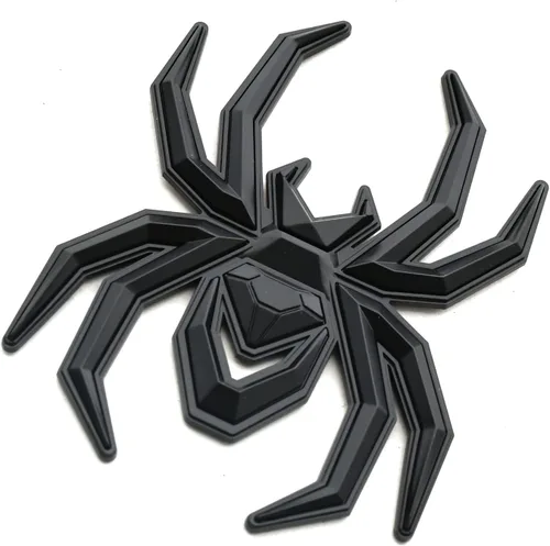 Vista 3 de 1 pieza de emblemas de araña 3D para puerta trasera, repuesto para F-150 Silverado Sierra RAM Black Widow Edition (negro)