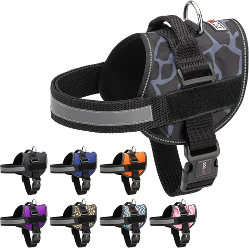 Vista 22 de Dogline Arnés para perro, chaleco reflectante ajustable sin tirones con asa para caminar, entrenar, transpirable, arnés sin estrangulamiento