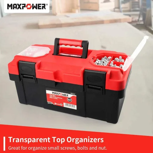 Vista 8 de MAXPOWER Caja de herramientas de plástico de 16 pulgadas y juego de llaves de alicates de 6 piezas
