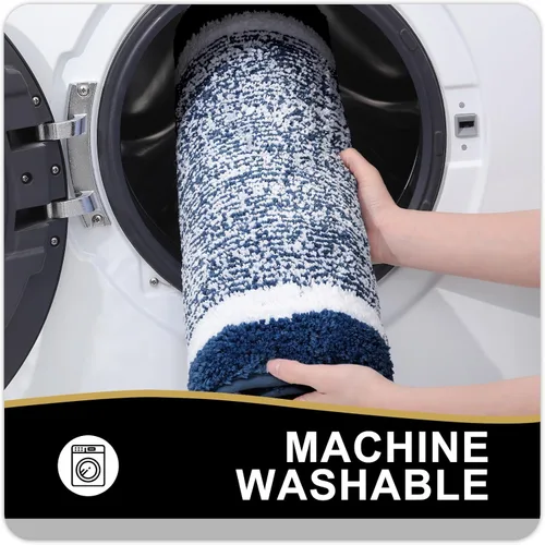 Vista 100 de OLANLY Alfombra de baño de microfibra extrasuave y absorbente, antideslizante, lavable a máquina, de secado rápido, adecuada para suelo de baño