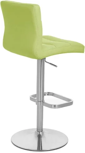 Vista 121 de Zuri Muebles Taburete de bar moderno de altura ajustable gris exuberante con base plana redonda cepillada