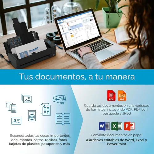 Vista 5 de ScanSnap iX1300 Compacto Escáner Inalámbrico o USB de Doble Cara Color para Documentos, Fotos y Recibos con Alimentador Automático de Documentos