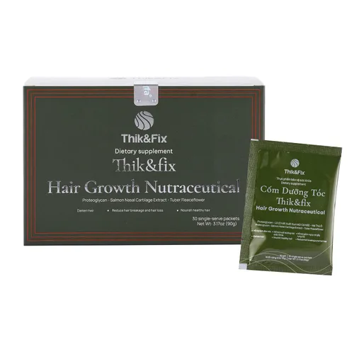 Thik&Fix Suplemento para el crecimiento del cabello: polvo espesante para cabello más completo, reduce la pérdida de cabello para mujeres y hombres,
