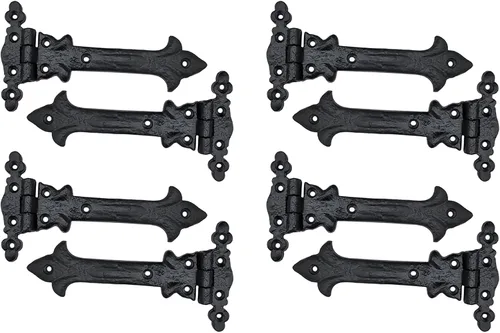 Vista 48 de Adonai Hardware Adonijah Bisagra falsa de aluminio para montaje frontal (6.5" x 12 Pack, Negro mate) para puertas de granero, puertas, armarios