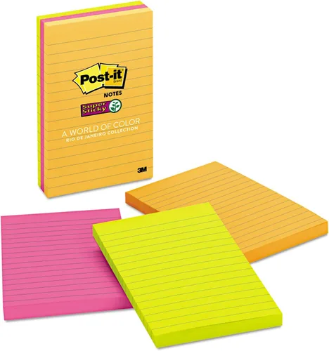 Vista 11 de Post-it Notas grandes superadhesivas, forradas, 1 bloc, 3.976 in x 3.976 in, 70 hojas – Notas extra adhesivas para paredes, monitores y nevera