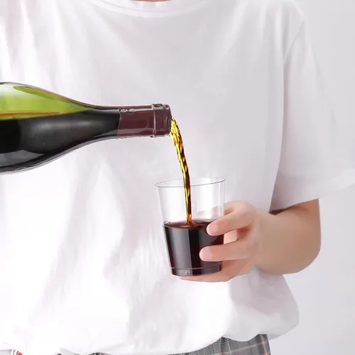 Vista 4 de JOLLY CHEF Vasos de plástico desechables transparentes de 10 onzas, paquete de 50 vasos de plástico transparente, vasos de fiesta resistentes, vasos