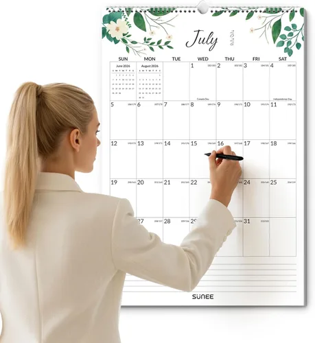 Vista 16 de SUNEE Calendario de pared 2026 grande de 22.75 x 15.5 pulgadas, calendario de 21 meses (finaliza en junio de 2027), vertical extragrande