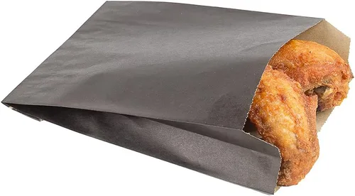 Restaurantware Bag Tek - Bolsas de papel de 4.3 x 1.5 x 6.3 pulgadas para aperitivos, 100 bolsas desechables para papas fritas, a prueba de grasa