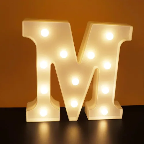 Vista 9 de AUSAYE Letras con luces LED, alfabeto iluminado, luz nocturna para el hogar, bar, fiesta, boda, cumpleaños, decoración de cumpleaños, funciona