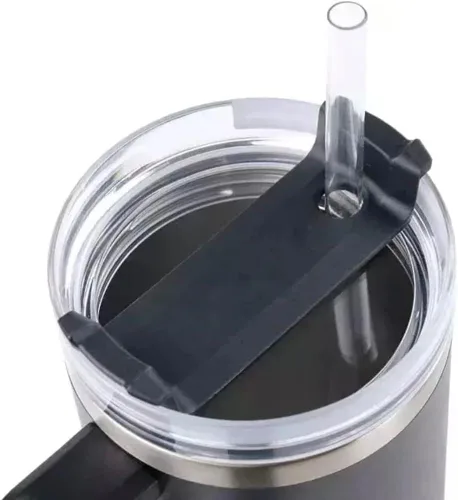 Vista 5 de Paquete de 2 tapas para vaso de 40 onzas compatibles con Stanley Quencher, a prueba de derrames, de acero inoxidable, resistentes a salpicaduras
