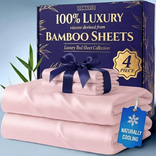 Vista 29 de DECOLURE Sábanas 100% Viscosa Derivada de Bambú Tamaño Individual - Sábanas de Lujo de 3 Piezas Naturalmente Refrescantes, Juego de Cama Ultra Suave
