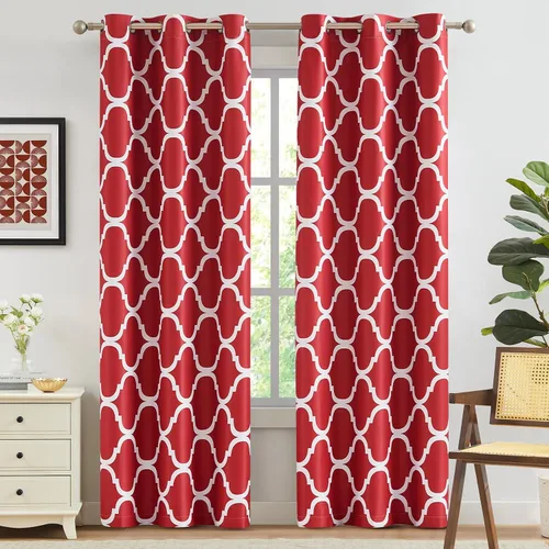 Vista 19 de Melodieux - Cortinas de bolsillo de moda marroquí para cocina, cafetería o baño, pequeñas ventanas