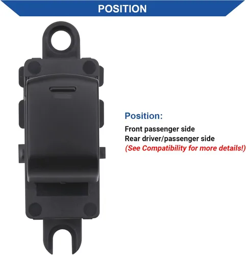 Vista 2 de Obaee Botón de control del interruptor de elevalunas eléctrico delantero y trasero lado del pasajero compatible con Nissan Frontier 2005-2017
