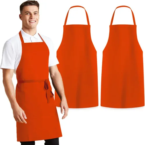 Vista 8 de Avalon Kitchen Aprons for Men - 100% Polyester Chef Apron Women with Extra Long Ties - Cooking Aprons for Women & Mens Apron