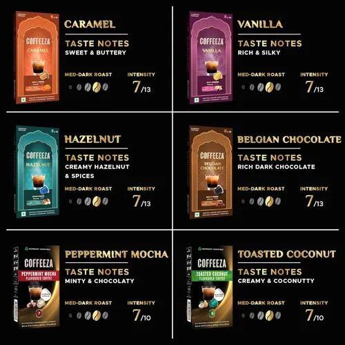Vista 3 de Coffeeza Paquete variado de cápsulas de café 100% arábica con sabor a Nespresso, compatibles con máquinas Nespresso Original Line