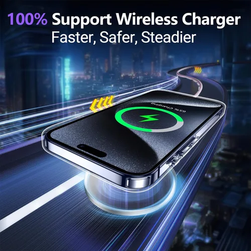 Vista 7 de Temdan Funda transparente diseñada para iPhone 15 Pro Max, transparente, antiamarilleo, protección contra caídas de grado militar, funda protectora