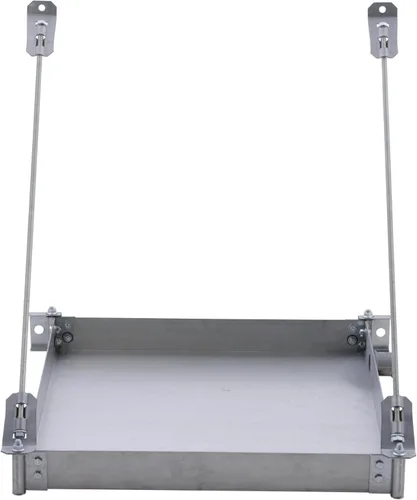 HoldRite QuickStand - Plataforma de calentador de agua de pared de 21-1/4 pulgadas, hasta 20 galones, accesorio de drenaje de acero, colgante,