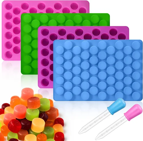 Vista 17 de Palksky Moldes de Gomitas de Tiburón de Silicona, 4 Paquetes de Moldes de Caramelo Mini Tiburón de 30 Cavidades, Molde 3D Pequeño de Gomitas de 4