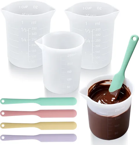 Vista 14 de Palksky Tazas de silicona para derretir chocolate, juego de 2 piezas para derretir chocolate (600ml y 1000ml), olla de chocolate para sumergir