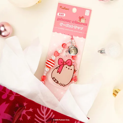 Vista 5 de Pusheen - Funda compatible con AirPods 3 [Pusheen & Stormy] + dije de teléfono Pusheen [Navidad]