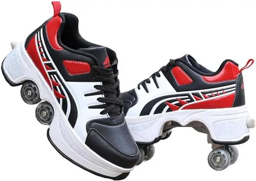 Vista 10 de Rueda de deformación de doble hilera Zapatos para caminar automáticos Deformación invisible Patín de ruedas 2 en 1 Patines de polea extraíble