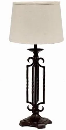 Vista 4 de Wellington - Lámpara decorativa de nuez moscada de husillo de 3 x 6 pulgadas (no incluye la sombra), estilo campestre, decoración primitiva