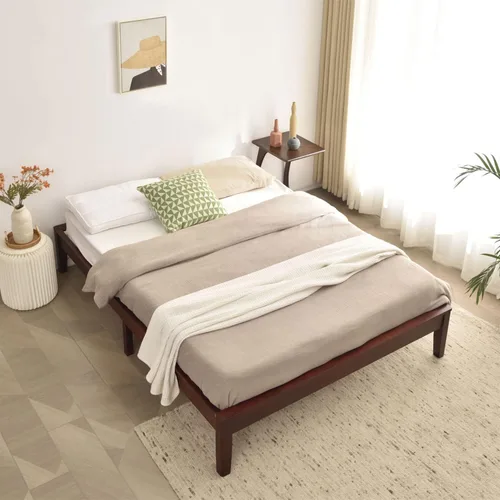 Vista 11 de Better Home Products Stella - Marco de cama de madera de pino maciza, tamaño Queen, color negro