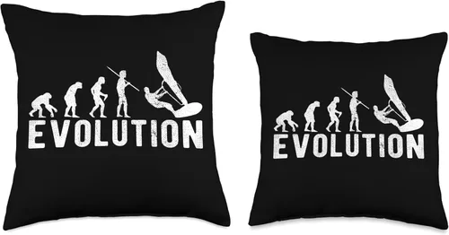 Vista 3 de Windsurf Wind Surf Evolution Funny Vintage Throw Pillow