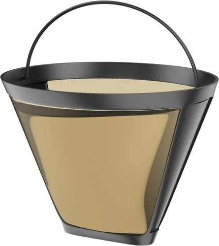 Vista 6 de Filtro de café dorado – Filtro de café permanente reutilizable #4 en forma de cono de metal compatible con accesorios de café Ninja CFP301 CFP201