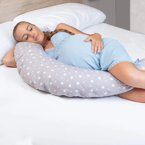 Vista 5 de Niimo Almohada de embarazo XXL y almohada de alimentación para bebé, almohada de maternidad doble platino 2022, funda de almohada de embarazo 100%