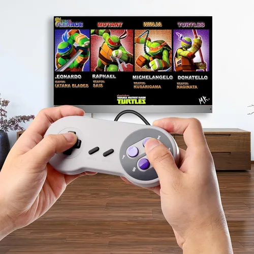 Vista 4 de MODESLAB 2 Pack Wired USB SNES Controller - USB Gamepad Replacement for Windows PC MAC Linux Raspberry Pi - Compatible with SNES Games- Easy Plug &