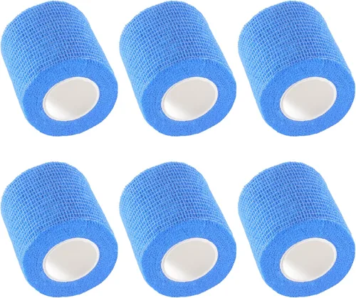 Vista 18 de IndigoCase Paquete de 6 vendajes autoadhesivos de 2 pulgadas, paquete variado de vendajes de color negro, cinta de agarre elástica, envolturas