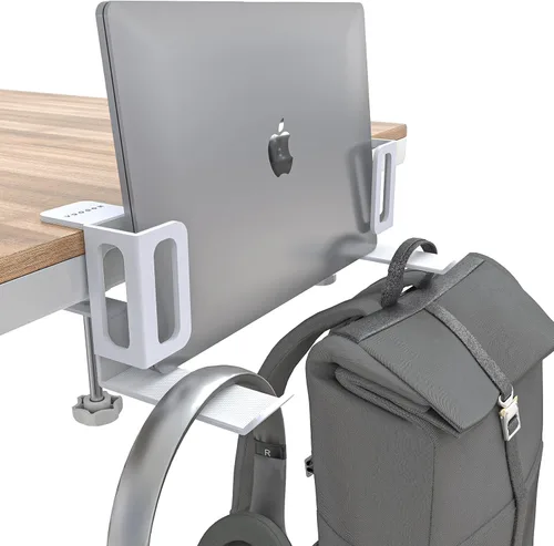 Vista 9 de NODOCA Almacenamiento de 2 ranuras para computadora portátil, soporte vertical para computadora portátil, soporte vertical para MacBook, con soporte