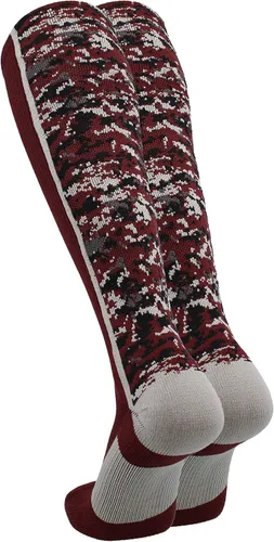 Vista 16 de TCK Calcetines de béisbol para jóvenes, niños u hombres, con diseño de camuflaje digital y longitud hasta por encima de la pantorrilla
