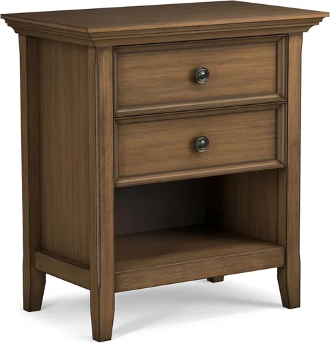 Vista 19 de SIMPLIHOME Mesa de noche Amherst - Mesa de noche de 24 pulgadas de ancho en madera maciza color blanco, mesa auxiliar o de cabecera para dormitorio