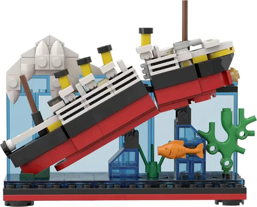 Vista 3 de Kits de embarcaciones Modelos Construcrion Sets 247 piezas Titanic Sink y Break in Half Toy Building Blocks, Titanic Cruise Ship Model Toy