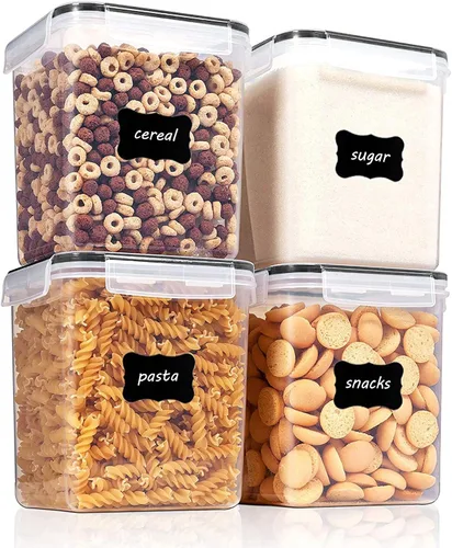 Vista 8 de Vtopmart Contenedores de almacenamiento de alimentos de 2.5 litros/84.5 onzas, 4 Piezas recipientes herméticos de plástico sin BPA para harina