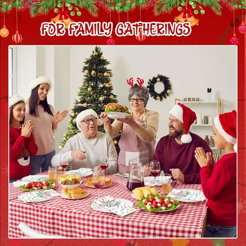 Vista 6 de Sherr Paquete de 200 servilletas de Navidad ligeras de papel de Navidad para invitados, 2 capas, desechables, servilletas de baño, toallas de mano