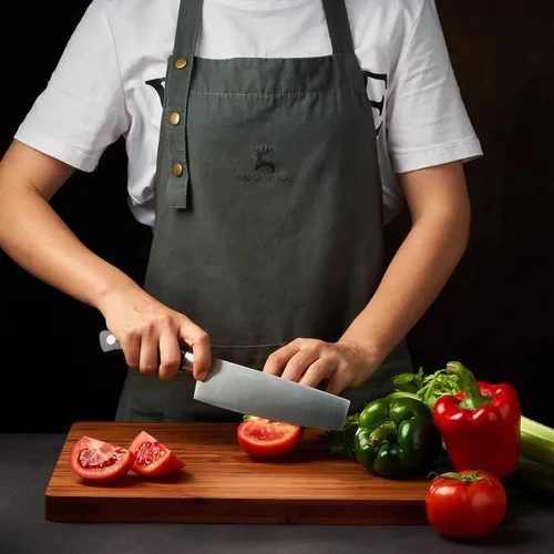 Vista 3 de Tabla de cortar grande de madera para cocina, tabla de embutidos de queso de bambú de 1 pulgada de grosor, bloque de cortar carnicero, con ranuras