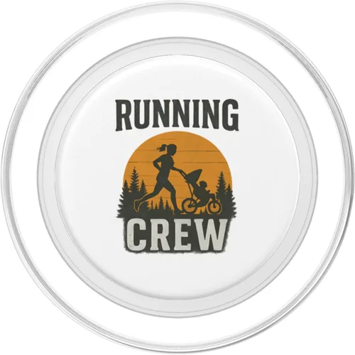 Vista 2 de Runner Mother With Running Buggy Pram Stroller Park Jogging PopSockets PopGrip for MagSafe